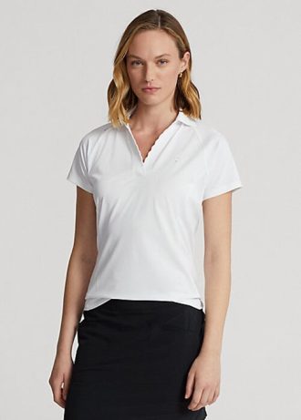 Polos de piqué blancos de Ralph Lauren para mujer con corte entallado