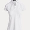 Polos de piqué blancos de Ralph Lauren para mujer con corte entallado