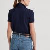 Polos de piqué con patchwork de Ralph Lauren para mujer en azul marino