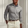 Polos de piqué entallados personalizados Ralph Lauren grises para hombre