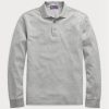 Polos de piqué entallados personalizados Ralph Lauren grises para hombre