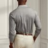 Polos de piqué entallados personalizados Ralph Lauren grises para hombre