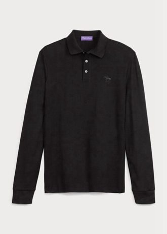 Polos de piqué negros de Ralph Lauren personalizados y ajustados para hombre Polos de piqué negros de Ralph Lauren personalizados y ajustados para hombre
