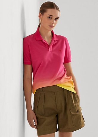 Polos de piqué teñidos Ralph Lauren para mujer en rosa, naranja y amarillo