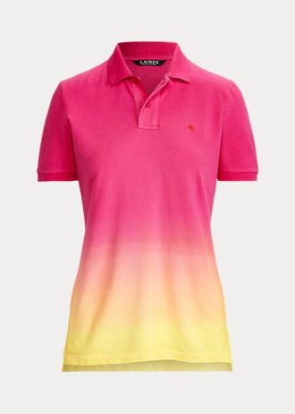 Polos de piqué teñidos Ralph Lauren para mujer en rosa, naranja y amarillo