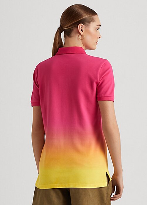 Polos de piqué teñidos Ralph Lauren para mujer en rosa, naranja y amarillo Polos de piqué teñidos Ralph Lauren para mujer en rosa, naranja y amarillo