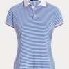 Polos de punto a rayas Ralph Lauren para mujer en azul y blanco Polos de punto a rayas Ralph Lauren para mujer en azul y blanco