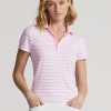 Polos de punto entallados Ralph Lauren para mujer en color rosa