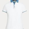 Polos de punto Ralph Lauren blancos de corte entallado para mujer Polos de punto Ralph Lauren blancos de corte entallado para mujer