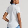 Polos de punto Ralph Lauren blancos de corte entallado para mujer Polos de punto Ralph Lauren blancos de corte entallado para mujer
