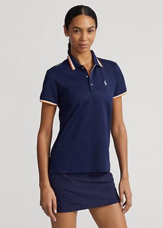 Polos de punto Ralph Lauren de corte entallado para mujer en azul marino