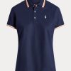 Polos de punto Ralph Lauren de corte entallado para mujer en azul marino Polos de punto Ralph Lauren de corte entallado para mujer en azul marino