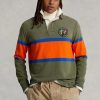 Polos de rugby a rayas de corte clásico Ralph Lauren para hombre en color oliva