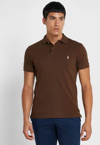Polos esenciales Ralph Lauren marrones para hombre