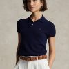 Polos negros de cachemira Ralph Lauren de corte entallado para mujer Polos negros de cachemira Ralph Lauren de corte entallado para mujer