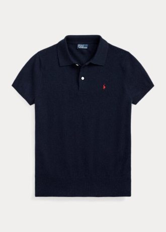 Polos negros de cachemira Ralph Lauren de corte entallado para mujer