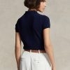 Polos negros de cachemira Ralph Lauren de corte entallado para mujer Polos negros de cachemira Ralph Lauren de corte entallado para mujer