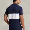 Polos Ralph Lauren Big Pony de malla para hombre, color azul marino y blanco Polos Ralph Lauren Big Pony de malla para hombre, color azul marino y blanco
