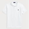 Polos Ralph Lauren blancos ajustados con diseño de ojo de pájaro para hombre