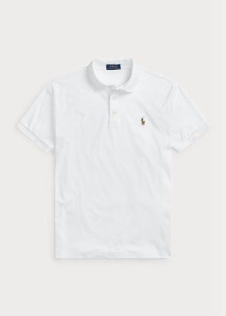 Polos Ralph Lauren blancos de algodón suave y corte entallado para hombre Polos Ralph Lauren blancos de algodón suave y corte entallado para hombre