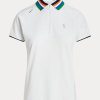 Polos Ralph Lauren blancos de corte entallado con cremallera de un cuarto para mujer Polos Ralph Lauren blancos de corte entallado con cremallera de un cuarto para mujer