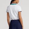 Polos Ralph Lauren blancos de corte entallado con cremallera de un cuarto para mujer Polos Ralph Lauren blancos de corte entallado con cremallera de un cuarto para mujer