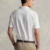 Polos Ralph Lauren blancos de malla elástica con cremallera para hombre