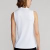 Polos Ralph Lauren blancos sin mangas con cremallera de un cuarto para mujer Polos Ralph Lauren blancos sin mangas con cremallera de un cuarto para mujer