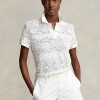 Polos Ralph Lauren con encaje geométrico para mujer en color crema