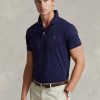 Polos Ralph Lauren de algodón suave, ajustados y personalizados, para hombre, color azul marino