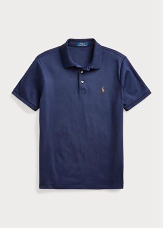 Polos Ralph Lauren de algodón suave, ajustados y personalizados, para hombre, color azul marino Polos Ralph Lauren de algodón suave, ajustados y personalizados, para hombre, color azul marino