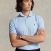 Polos Ralph Lauren de algodón suave, ajustados y personalizados, para hombre, en azul