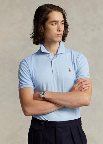 Polos Ralph Lauren de algodón suave, ajustados y personalizados, para hombre, en azul Polos Ralph Lauren de algodón suave, ajustados y personalizados, para hombre, en azul