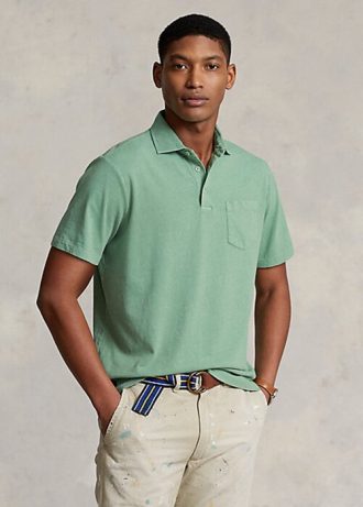 Polos Ralph Lauren de algodón y lino de corte clásico para hombre, color verde Polos Ralph Lauren de algodón y lino de corte clásico para hombre, color verde