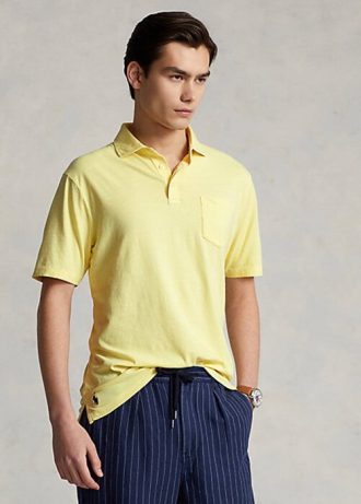 Polos Ralph Lauren de algodón y lino de corte clásico para hombre en amarillo Polos Ralph Lauren de algodón y lino de corte clásico para hombre en amarillo