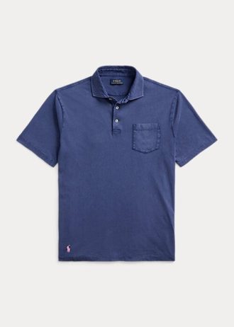 Polos Ralph Lauren de algodón y lino de corte clásico para hombre en azul marino Polos Ralph Lauren de algodón y lino de corte clásico para hombre en azul marino