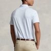 Polos Ralph Lauren de algodón y lino en azul claro para hombre, corte entallado y personalizado