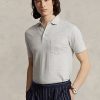Polos Ralph Lauren de algodón y lino en gris para hombre, corte entallado y personalizado