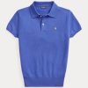 Polos Ralph Lauren de cachemira azul de corte entallado para mujer Polos Ralph Lauren de cachemira azul de corte entallado para mujer