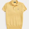 Polos Ralph Lauren de cachemira entallados amarillos para mujer Polos Ralph Lauren de cachemira entallados amarillos para mujer