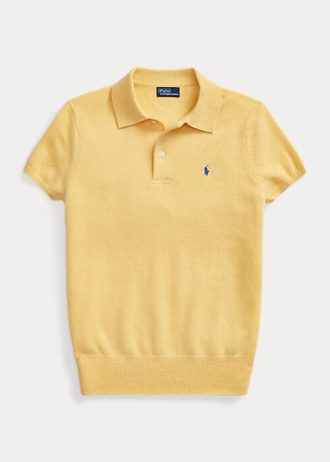 Polos Ralph Lauren de cachemira entallados amarillos para mujer
