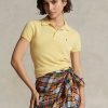 Polos Ralph Lauren de cachemira entallados amarillos para mujer Polos Ralph Lauren de cachemira entallados amarillos para mujer