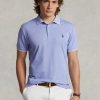 Polos Ralph Lauren de corte entallado con diseño de ojo de pájaro en azul para hombre Polos Ralph Lauren de corte entallado con diseño de ojo de pájaro en azul para hombre