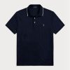 Polos Ralph Lauren de corte entallado con diseño de ojo de pájaro para hombre, color azul marino