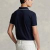 Polos Ralph Lauren de corte entallado con diseño de ojo de pájaro para hombre, color azul marino