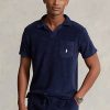 Polos Ralph Lauren de felpa entallados y personalizados para hombre en color azul marino Polos Ralph Lauren de felpa entallados y personalizados para hombre en color azul marino