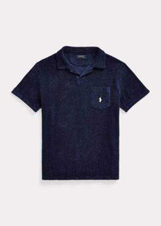 Polos Ralph Lauren de felpa entallados y personalizados para hombre en color azul marino Polos Ralph Lauren de felpa entallados y personalizados para hombre en color azul marino