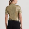 Polos Ralph Lauren de jersey con estampado metalizado dorado para mujer