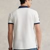Polos Ralph Lauren de malla Big Pony de corte entallado para hombre, color blanco