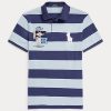 Polos Ralph Lauren de malla Big Pony de corte entallado y personalizado para hombre en azul Polos Ralph Lauren de malla Big Pony de corte entallado y personalizado para hombre en azul